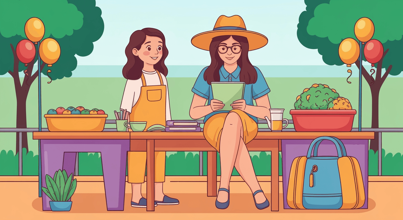 AI-generated illustration of a yard sale