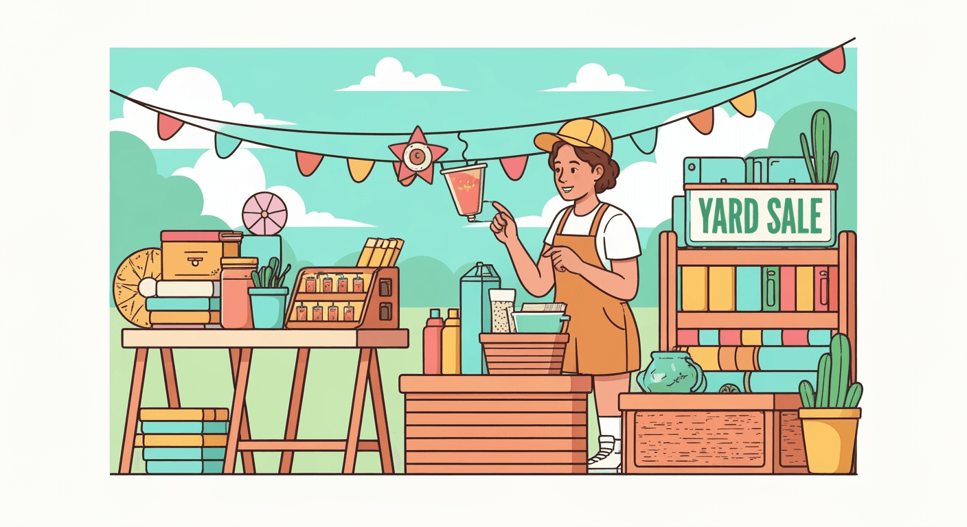 AI-generated illustration of a yard sale