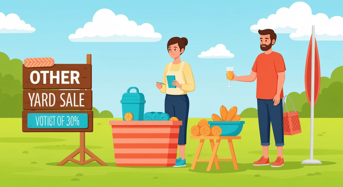 AI-generated illustration of a yard sale