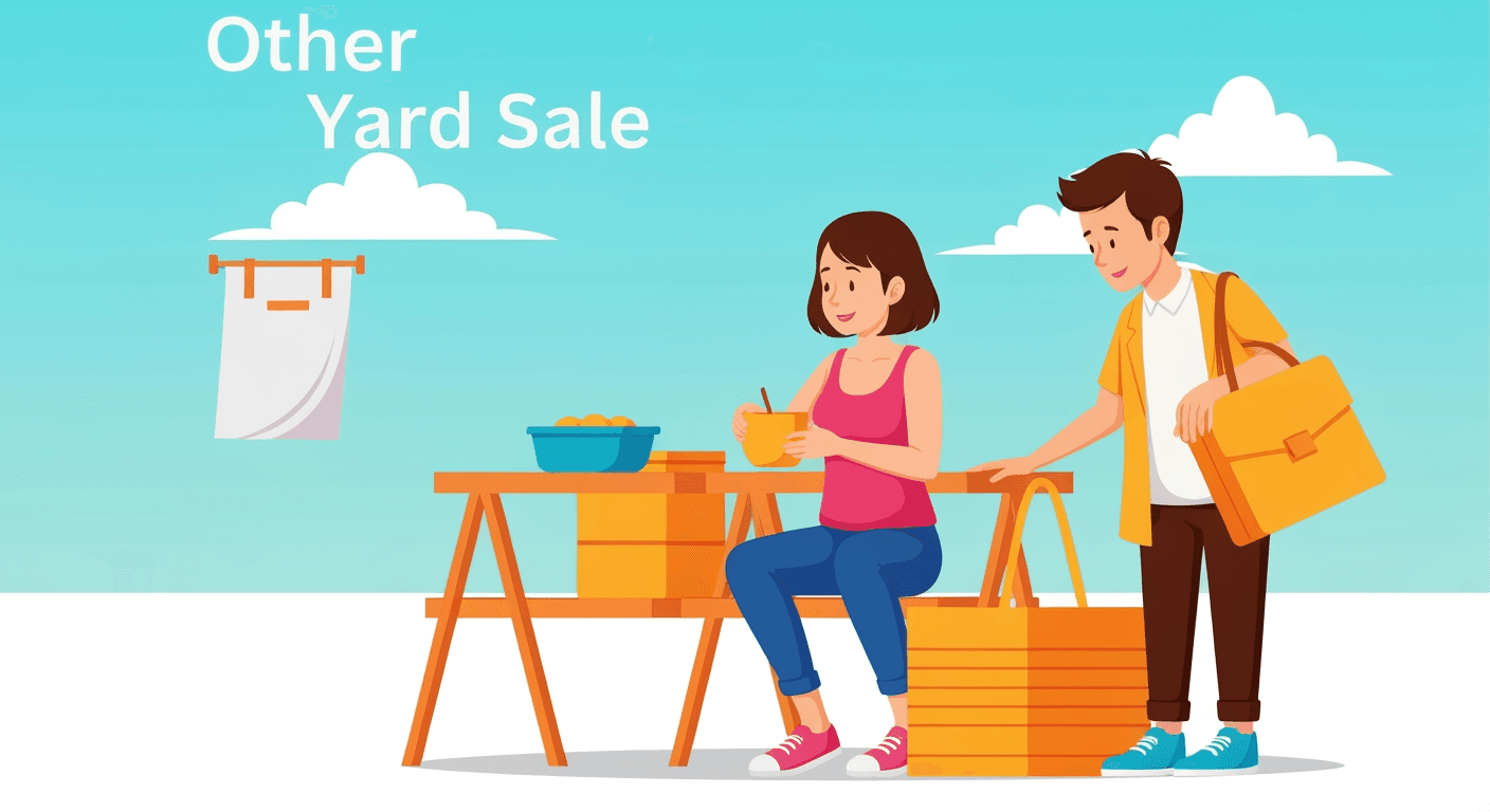 AI-generated illustration of a yard sale