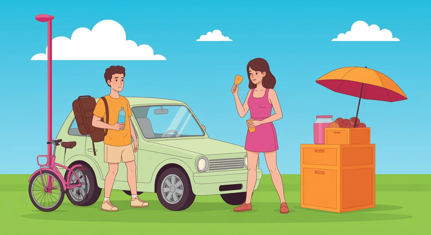 AI-generated illustration of a yard sale