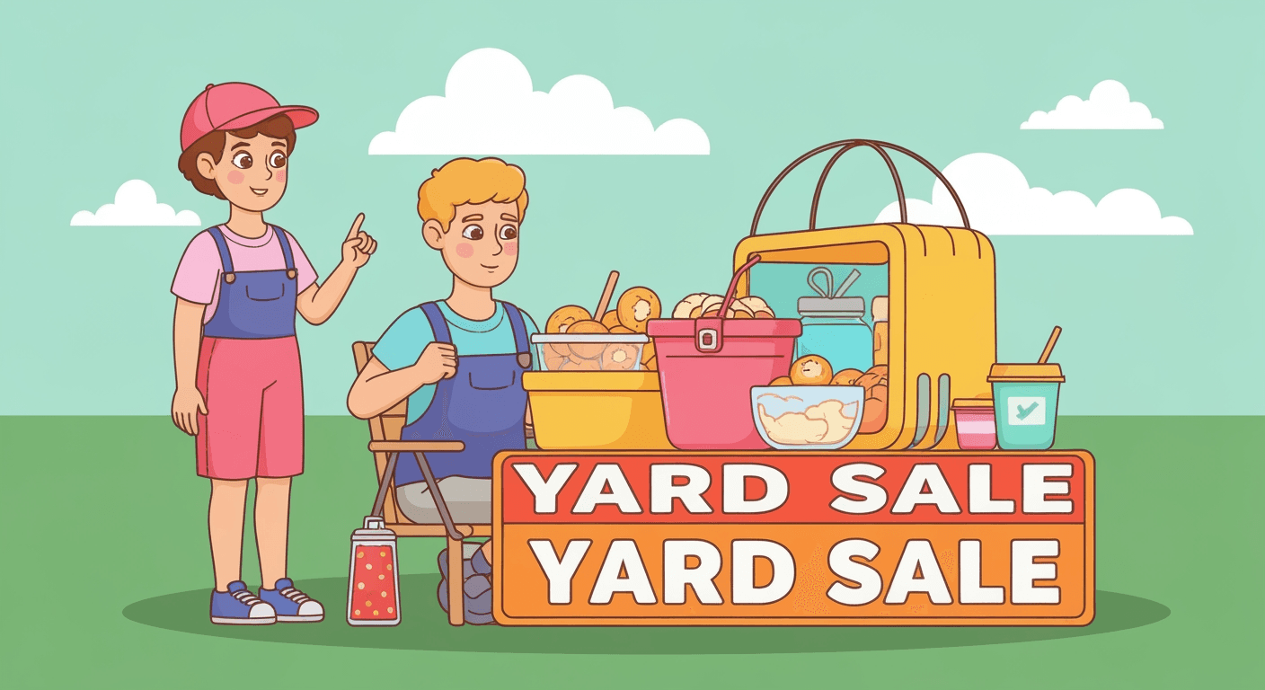 AI-generated illustration of a yard sale