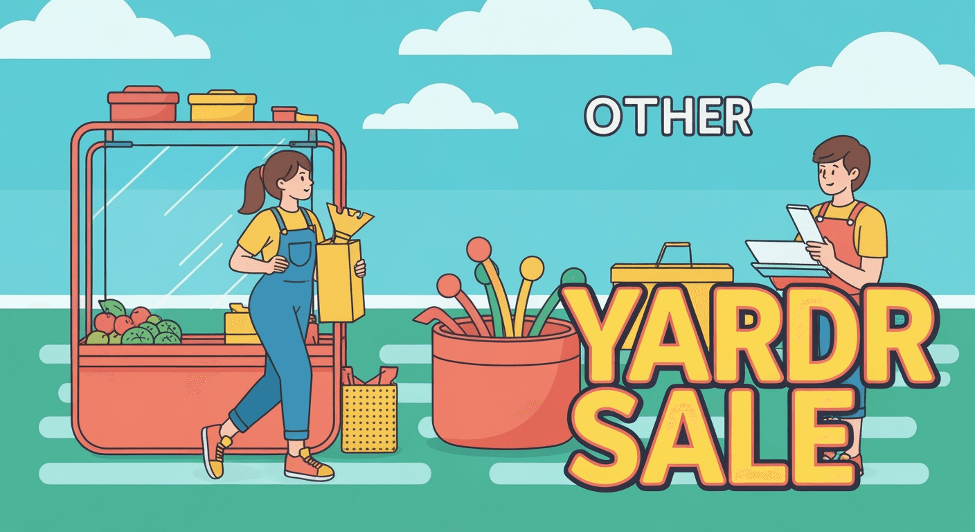 AI-generated illustration of a yard sale