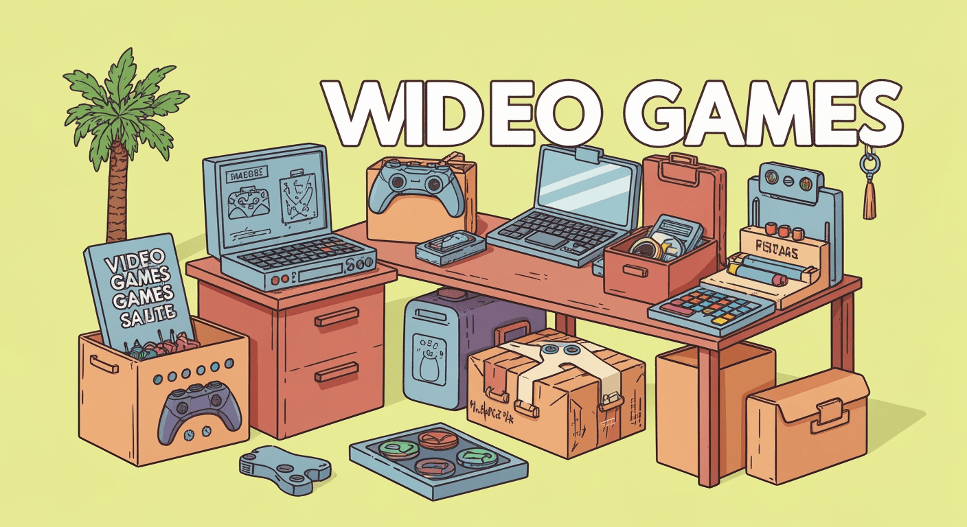 AI-generated illustration of a yard sale