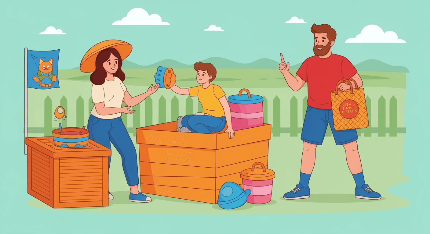 AI-generated illustration of a yard sale