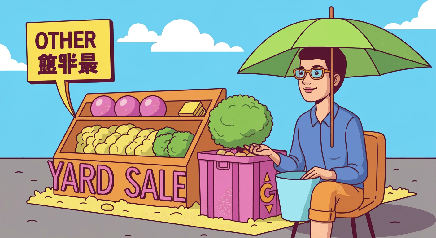 AI-generated illustration of a yard sale