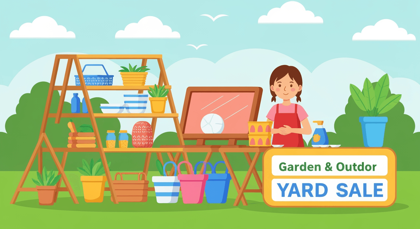 AI-generated illustration of a yard sale