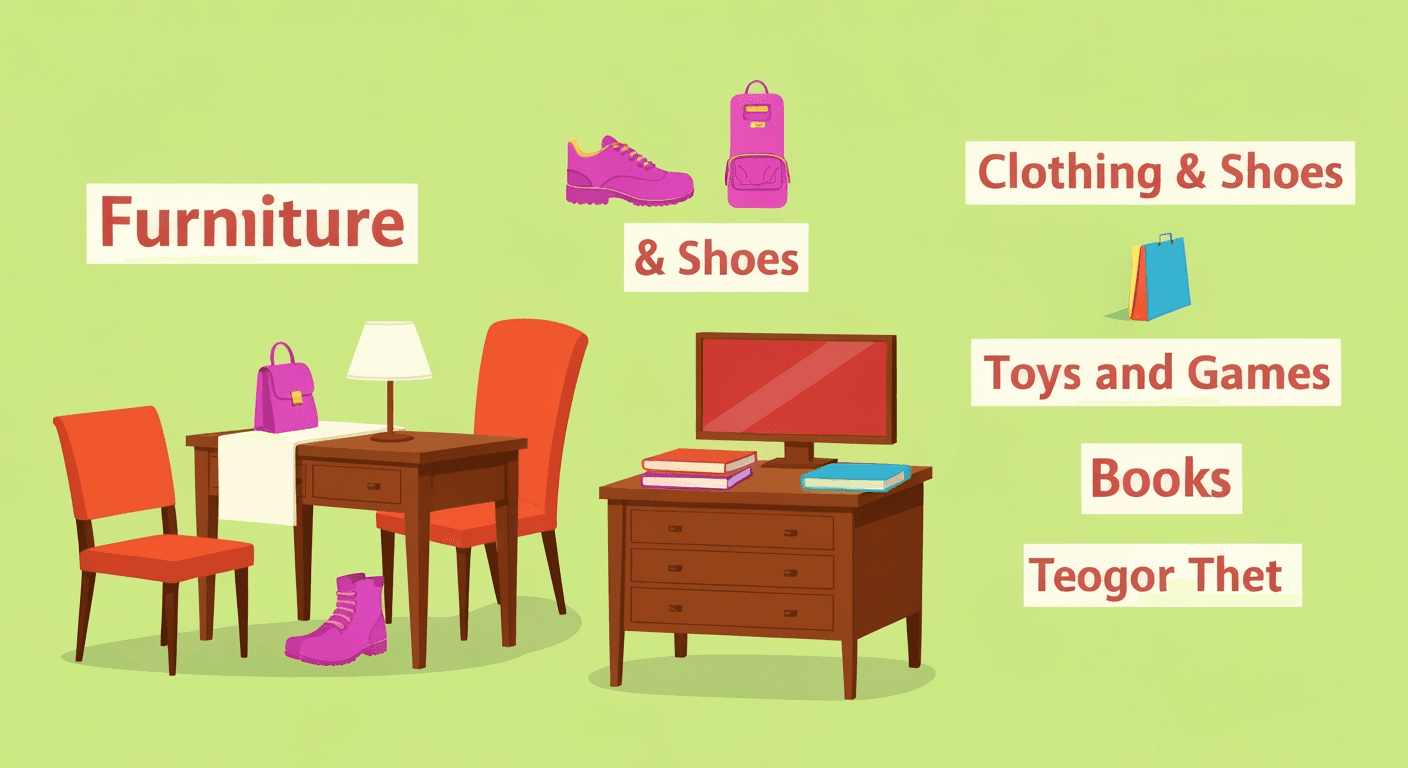 AI-generated illustration of a yard sale