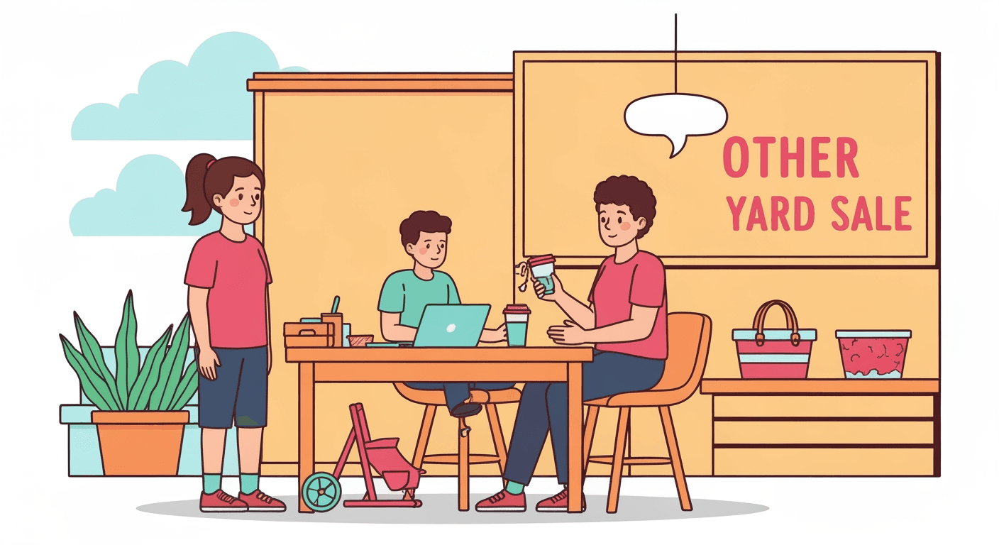 AI-generated illustration of a garage sale
