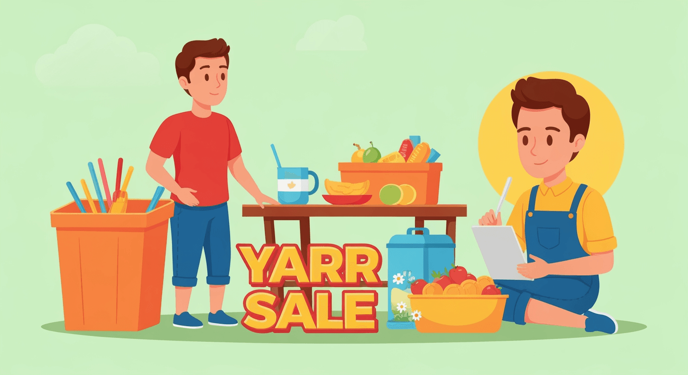 AI-generated illustration of a yard sale