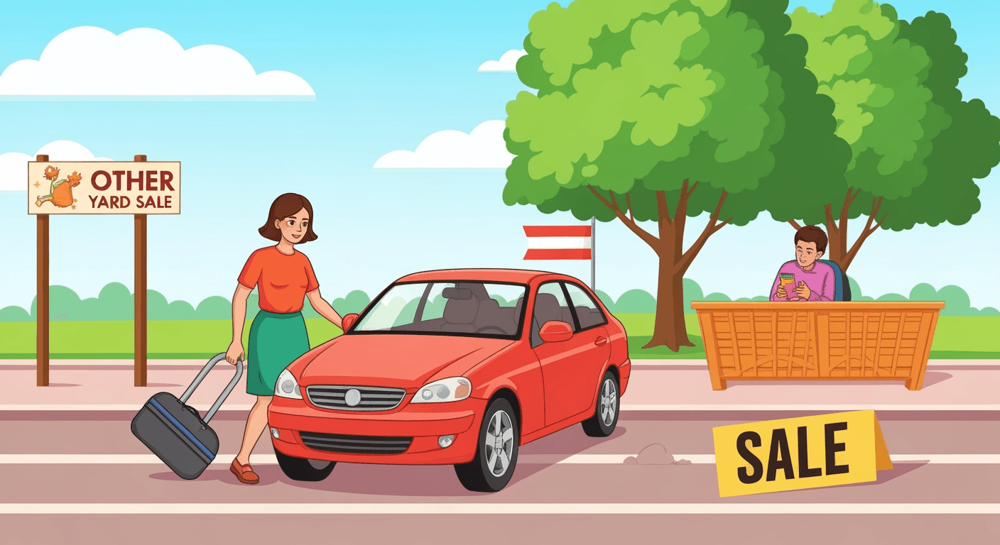 AI-generated yard sale illustration