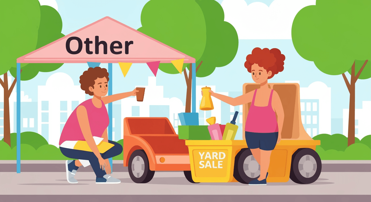 AI-generated illustration of a yard sale