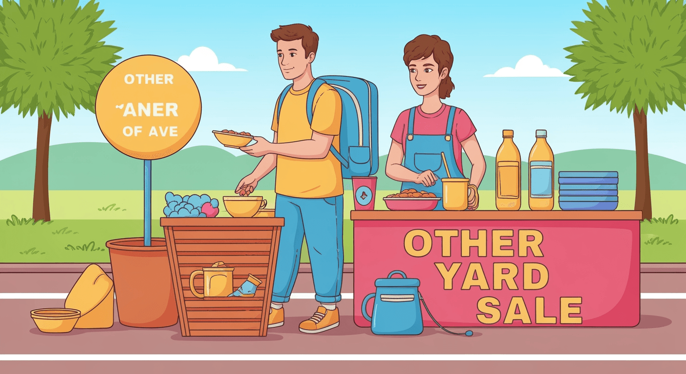 AI-generated illustration of a yard sale