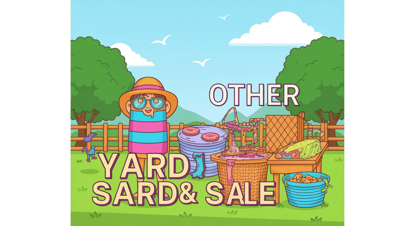 AI-generated illustration of a yard sale