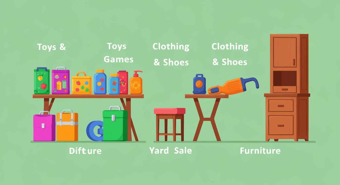 AI-generated illustration of a yard sale