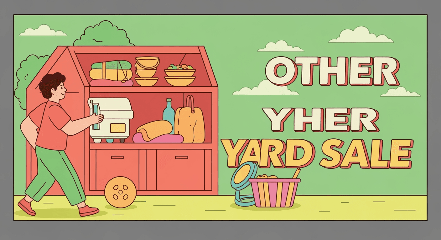 AI-generated illustration of a garage sale