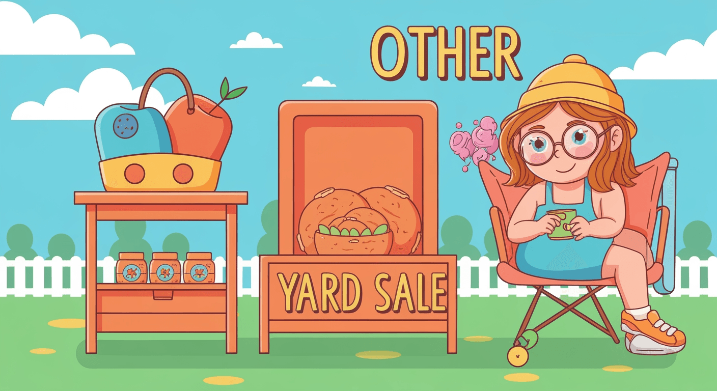 AI-generated illustration of a garage sale