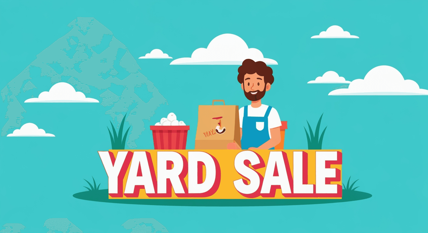 AI-generated illustration of a yard sale