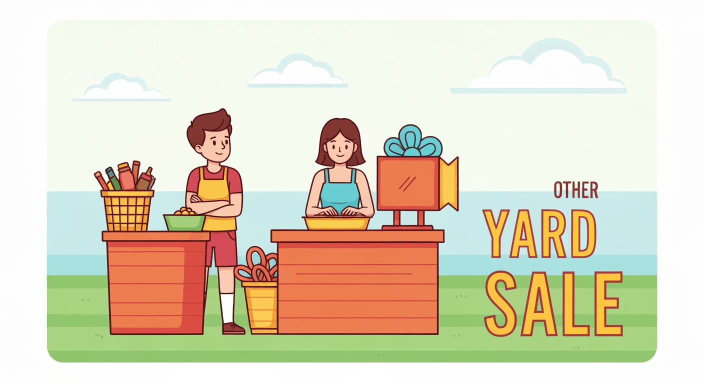 AI-generated illustration of a yard sale