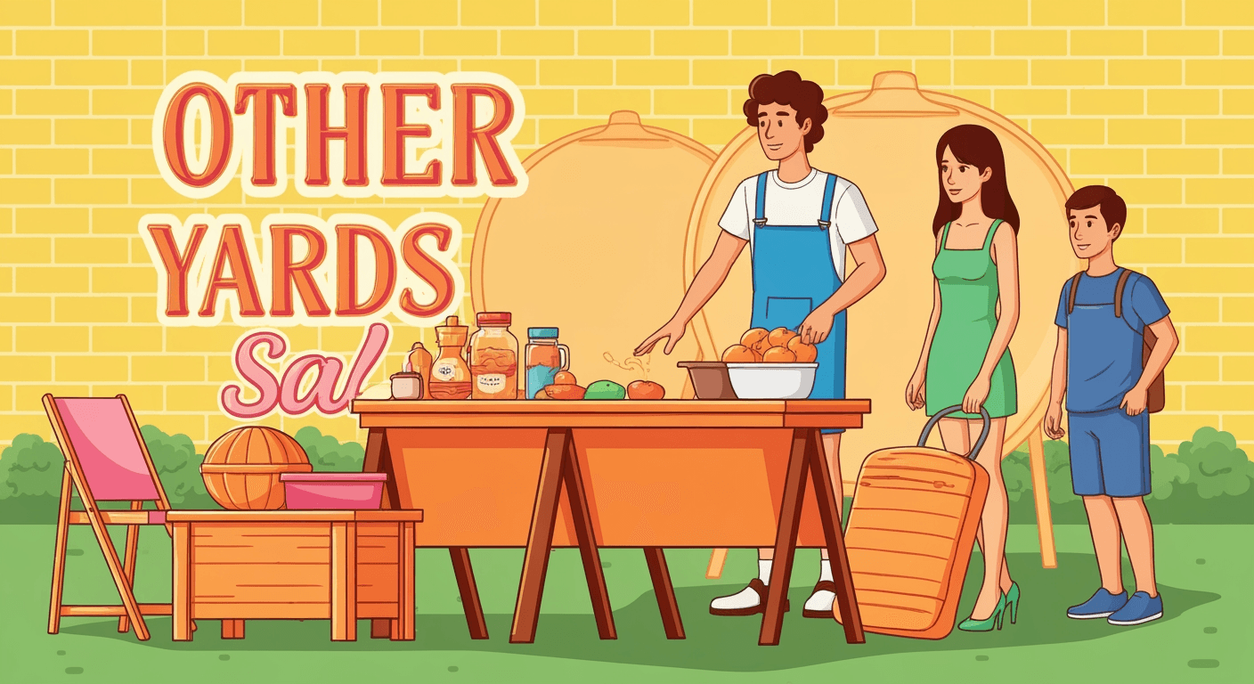 AI-generated illustration of a yard sale