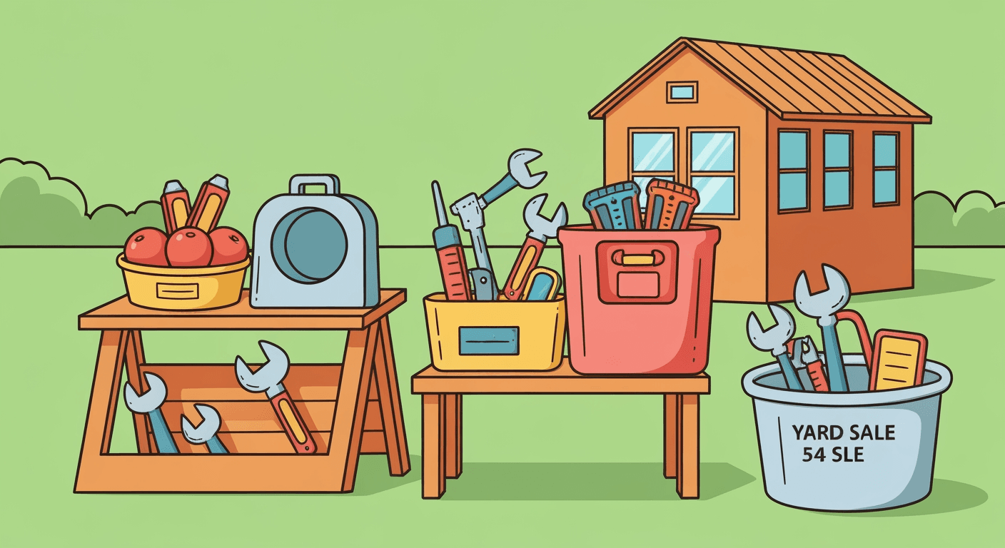 AI-generated illustration of a yard sale