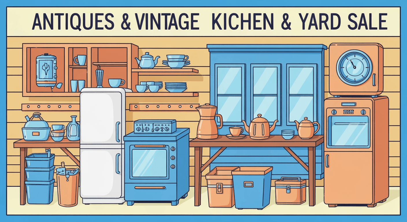 AI-generated illustration of a garage sale