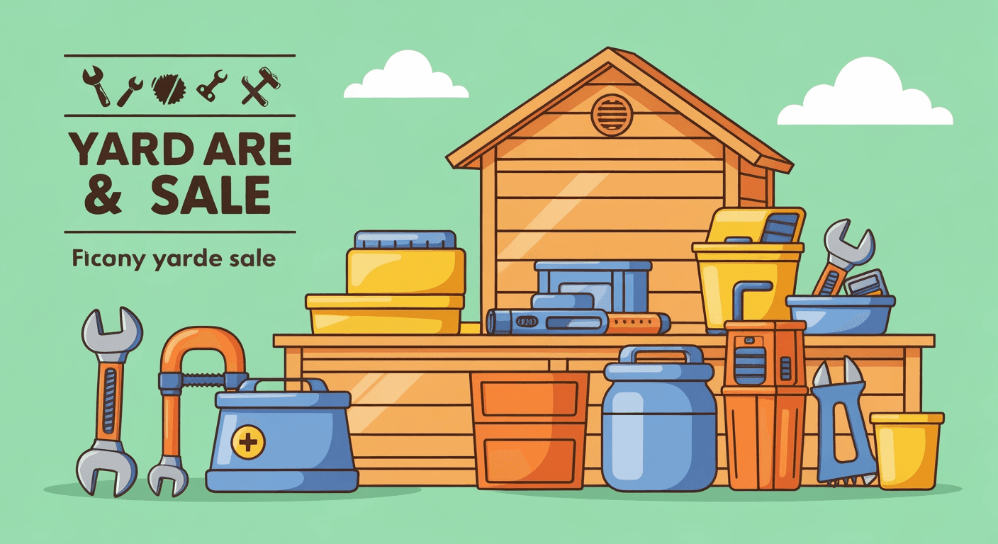 AI-generated yard sale illustration