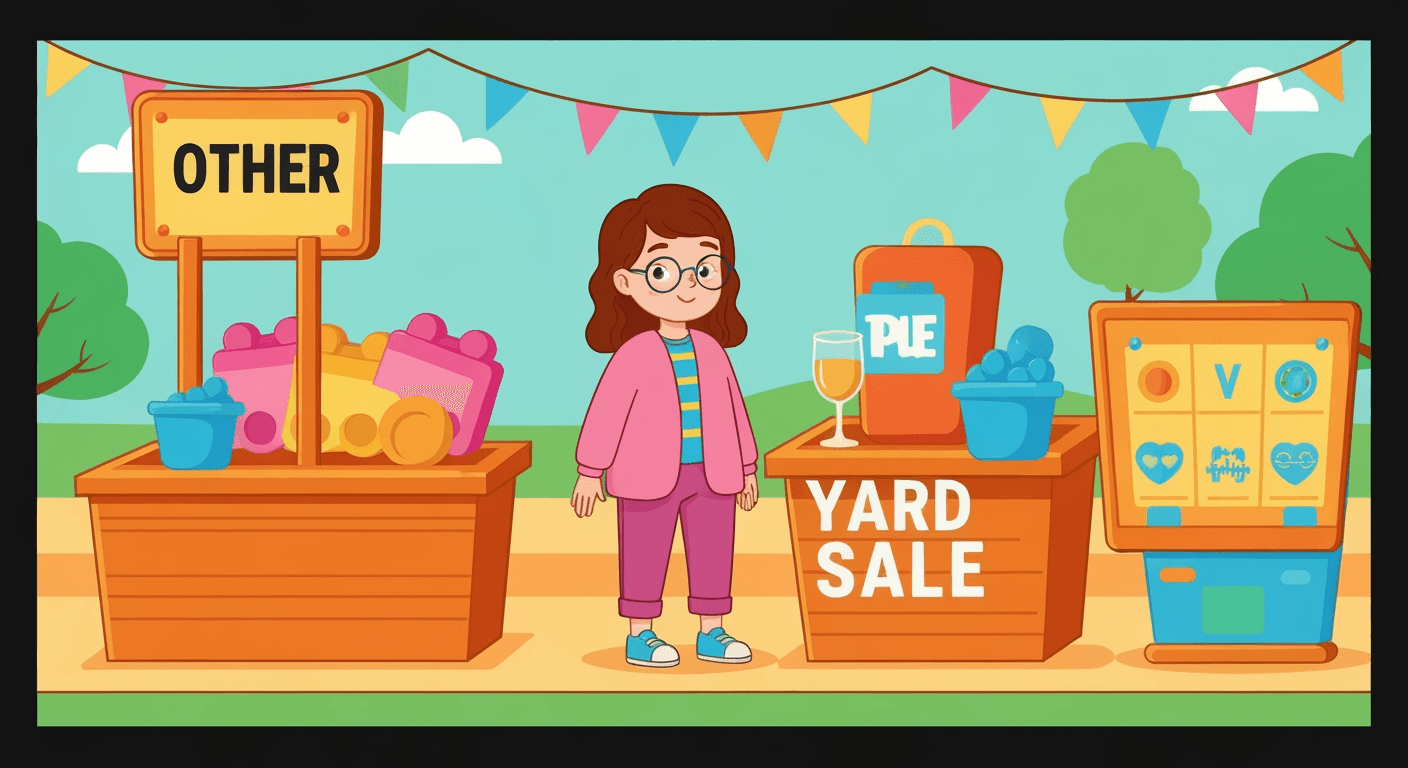 AI-generated yard sale illustration