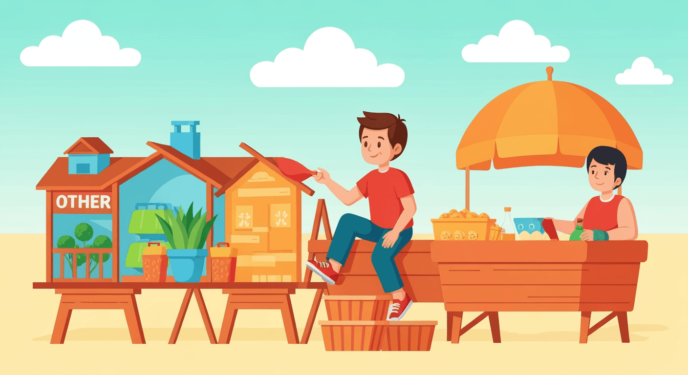 AI-generated illustration of a yard sale