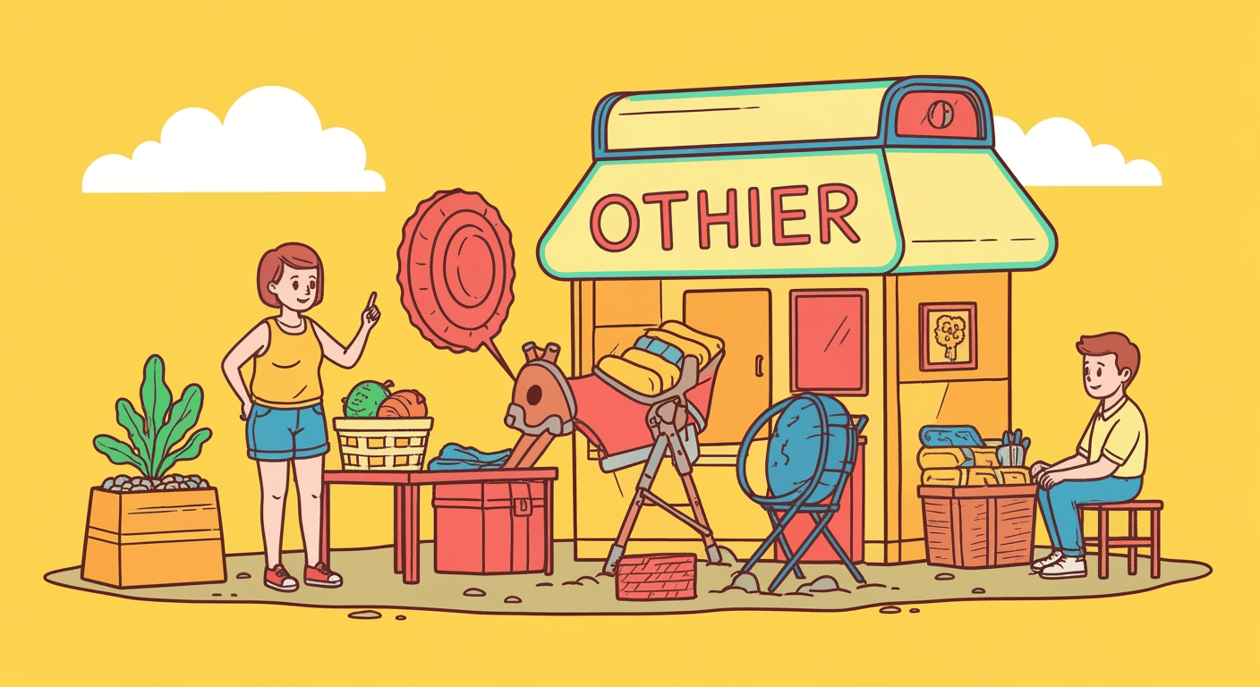 AI-generated illustration of a yard sale