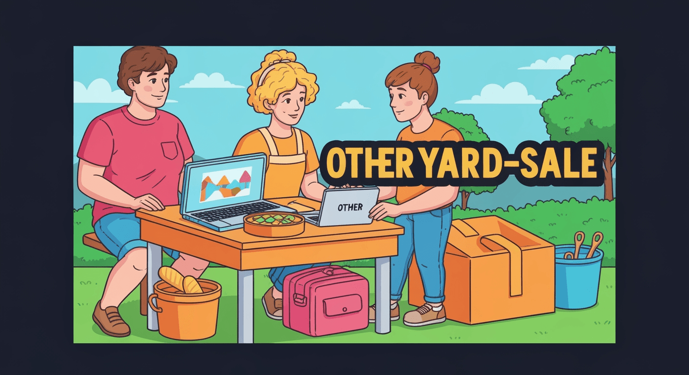 AI-generated illustration of a yard sale