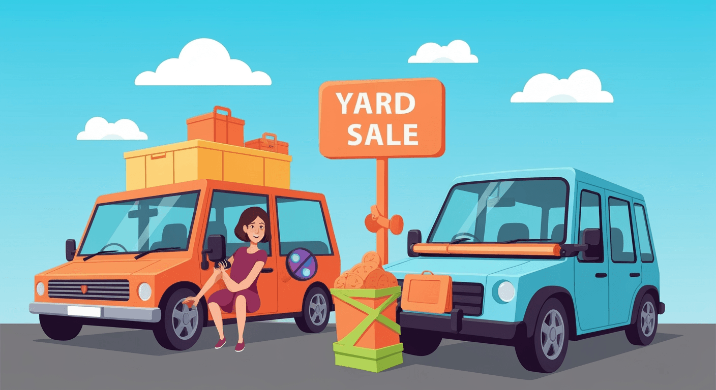 AI-generated illustration of a yard sale