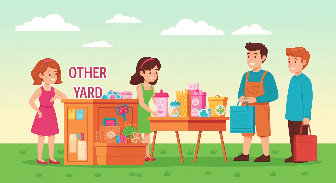 AI-generated illustration of a yard sale
