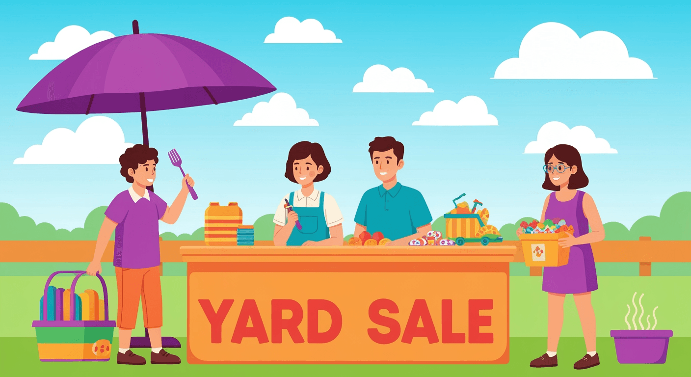 AI-generated illustration of a yard sale