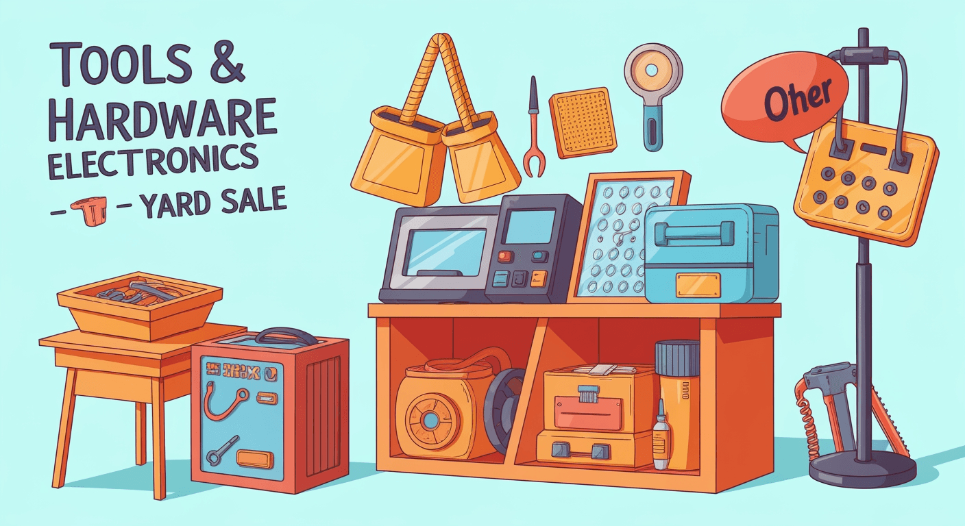 AI-generated yard sale illustration