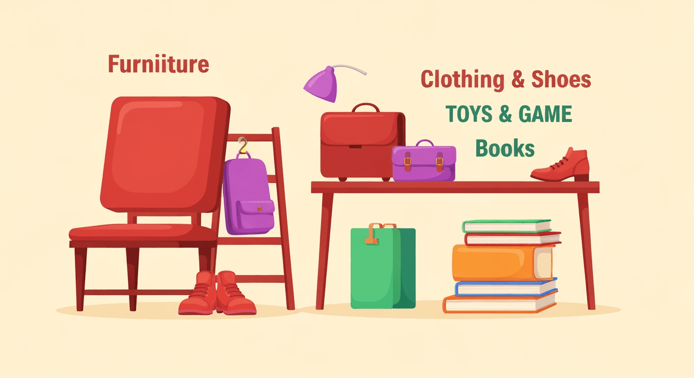 AI-generated illustration of a yard sale