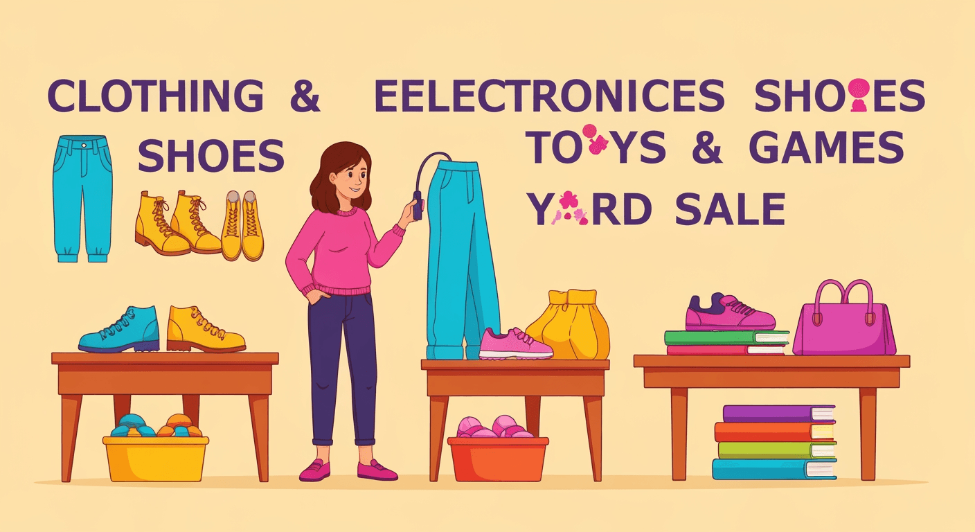 AI-generated illustration of a yard sale