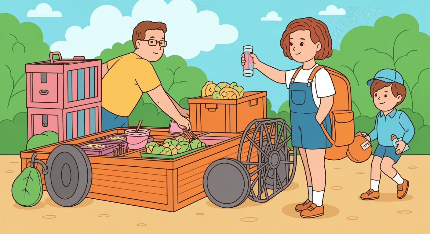 AI-generated yard sale illustration