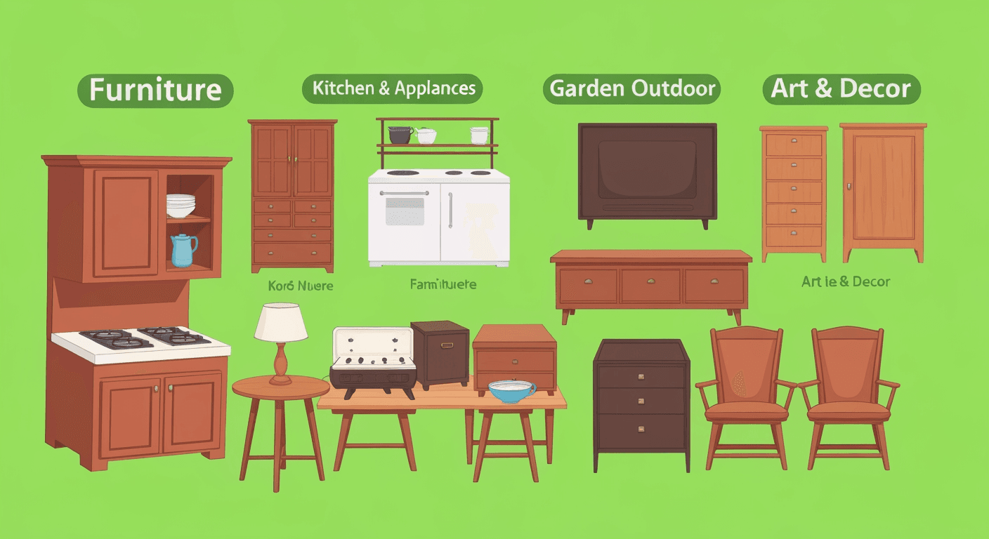 AI-generated illustration of a yard sale