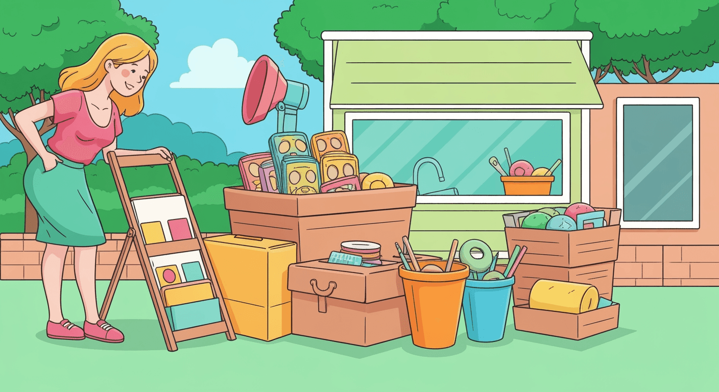 AI-generated illustration of a yard sale