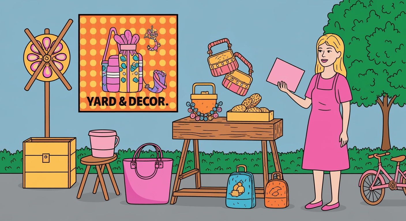 AI-generated illustration of a yard sale
