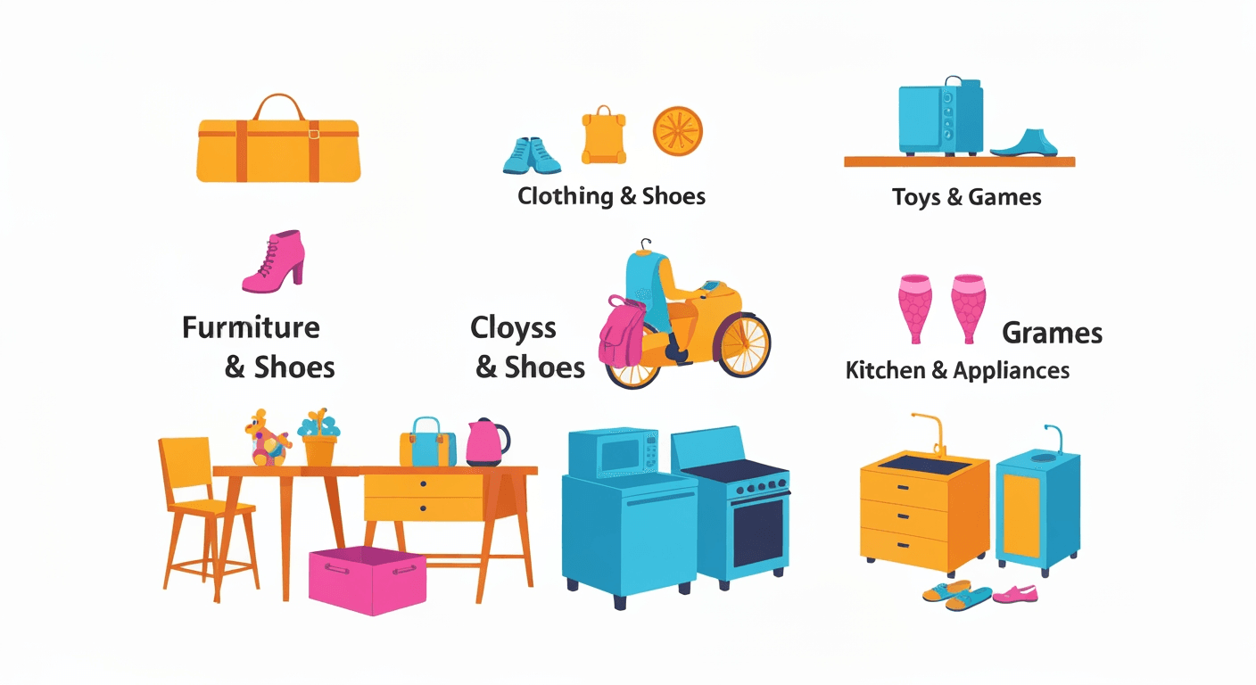 AI-generated illustration of a yard sale