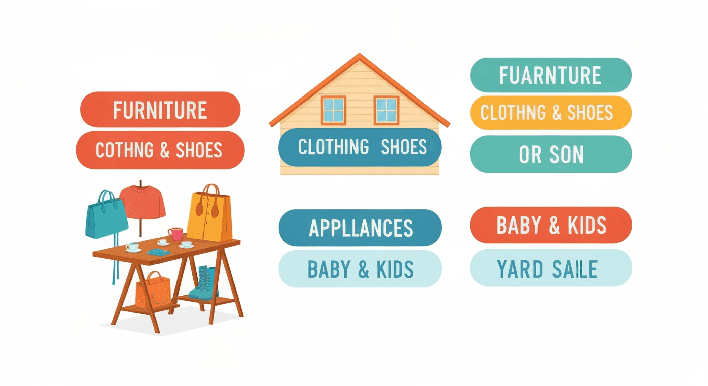 AI-generated illustration of a yard sale