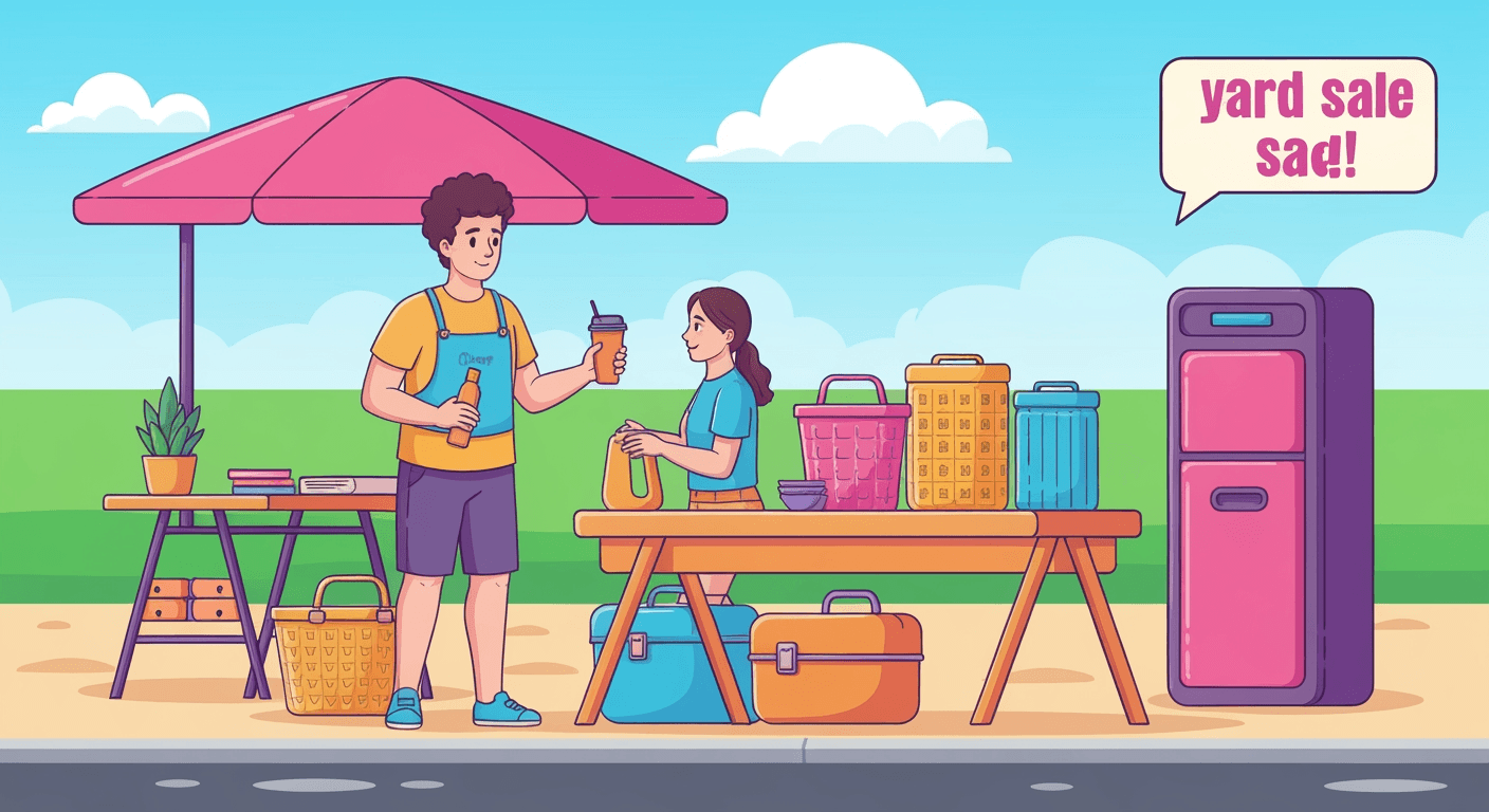 AI-generated illustration of a yard sale
