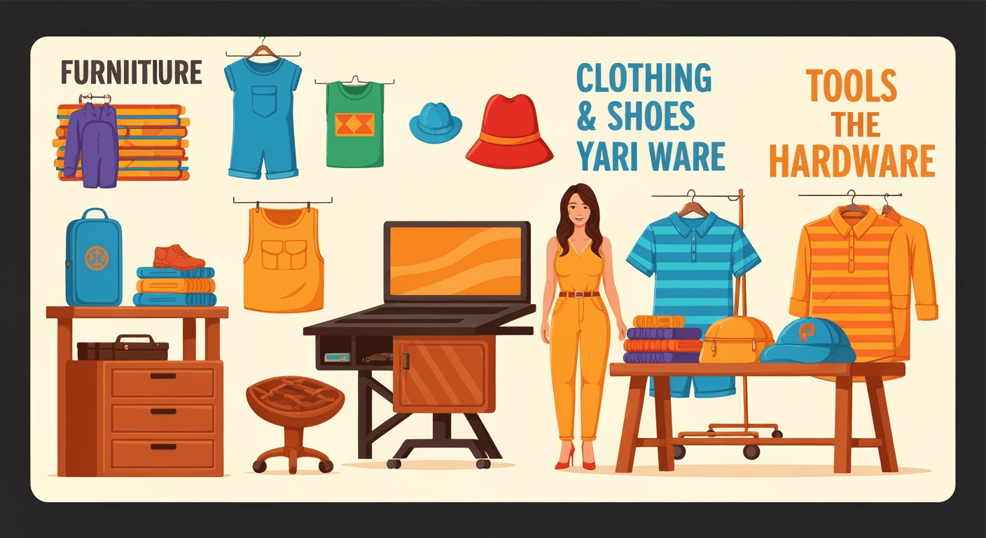 AI-generated illustration of a yard sale