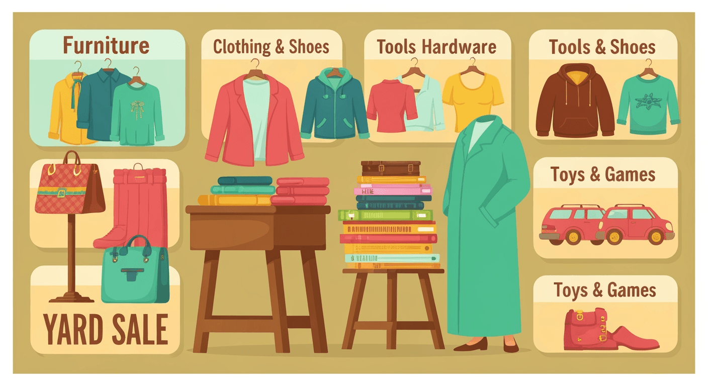 AI-generated illustration of a yard sale