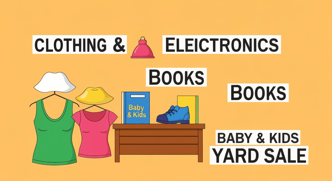 AI-generated illustration of a yard sale