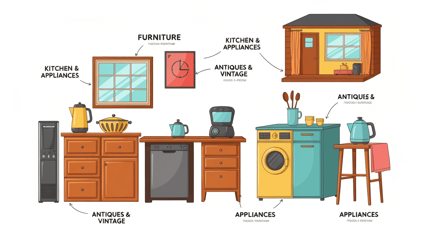 AI-generated illustration of a yard sale