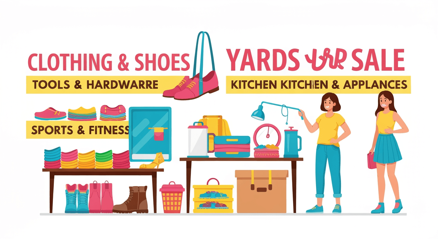 AI-generated illustration of a yard sale