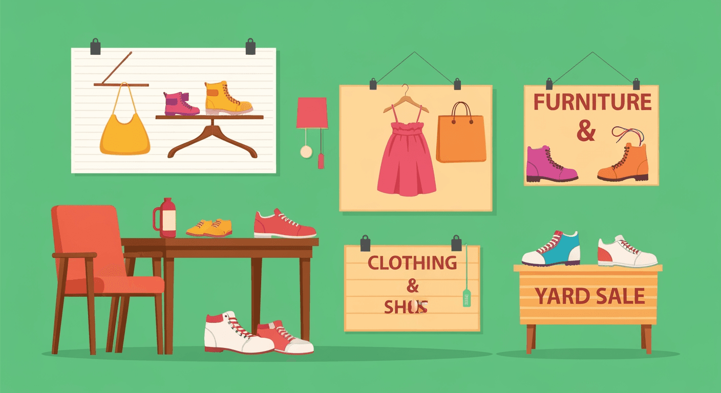 AI-generated illustration of a yard sale